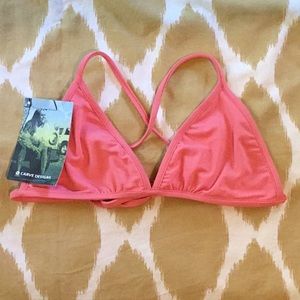 Carve designs coral strappy cross back bikini top